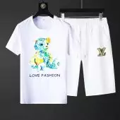 new louis vuitton lv hawaiian t shirt shorts blanc noir s_aa43ab